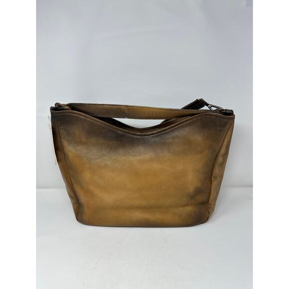 Civico 93 NWT Genuine Embossed Brown Leather Made in Italy Shoulder Bag Purse - Picture 2 of 9